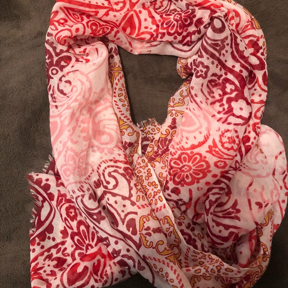 Red multi color infinity scarf